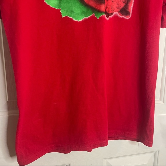 Anti Social Social Club Vibrant Red Tee With Rose On Front Size M - Picture 2 of 5